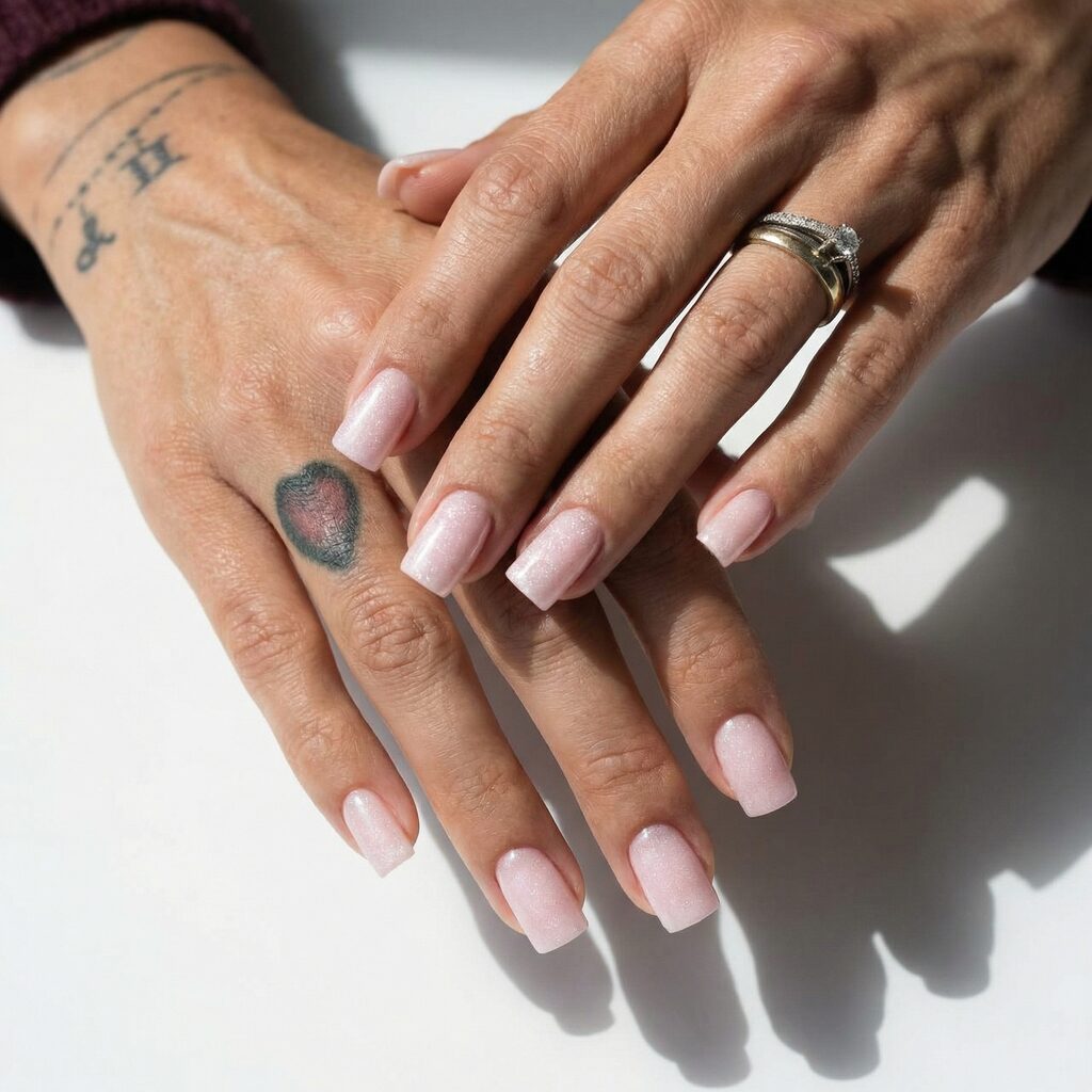 Kreatives Nageldesign mit Strasssteinen und Glitzer